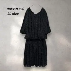 大きいサイズ シフォンワンピース ドット LL ガーリー 体型カバー チュニック