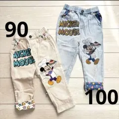 ディズニー　リトシー　ミッキーマウス　デニム　おそろコーデ　90cm 100cm
