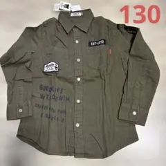 DOUBLE.B 長袖シャツ オリーブ色130センチ【新品】定価15400円