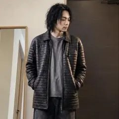 90s VERSACE istante 羊革キルティングレザーコート XLのサムネイル