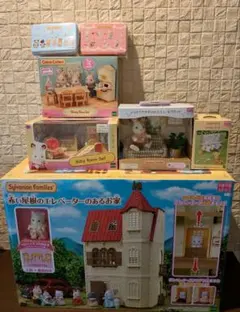 シルバニアファミリー 豪華！おまとめセット 赤い屋根のエレベーターのあるお家