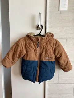 底値！美品90cmBREEZE リバーシブルジャンバーボア厚手fo茶色ベージュ青