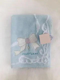 【新品タグ付き】JILL STUART 水色 リボン刺繍 タオルハンカチ