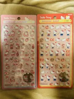 正規品　サンリオ　キティ　ボンボンドロップシール　ミニ　赤　ピンク　サンスター