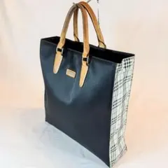 BURBERRY BLACK LABEL トートバッグ 黒 ベージュノバチェックのサムネイル