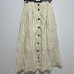 MOUSSY フロントボタン フレアスカート アイボリーのサムネイル