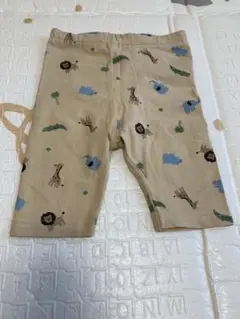 ベビー 7分丈 レギンス パンツ 動物柄 ベージュ