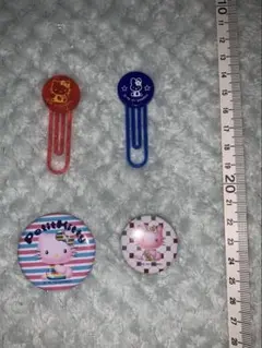 サンリオ ハローキティ キティちゃん 缶バッジ クリップ レトロ ファンシー