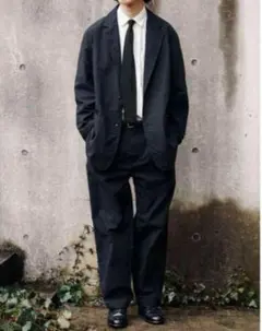 【美品】COMOLI テーラードジャケット サイズ3 ブラック系 コットン COMOLI コモリ 24SS Z01-01013 コットンダックス テーラード