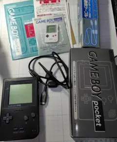 ゲームボーイポケット黒&ゲームボーイ通信ケーブルのセット