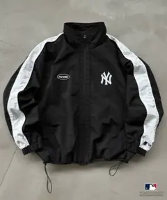 perushu×MLB ナイロンブルゾン ブラック 上下セット L.M