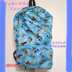 【即日発送】ミッキーマウス リュック 水色(エコバッグ)