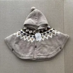 【新品未使用】tete a tete ベビーポンチョ 70-80cm ベージュ