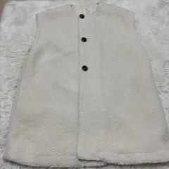 レディース　クリーム色 ポリエステル ベスト サイズF