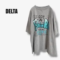 mt53026 90s デルタ　メッセージTシャツ USA製生地　プリント