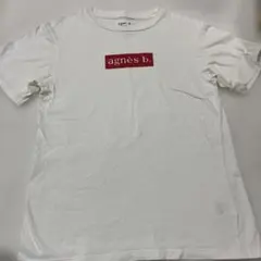 agnès b. ボックスロゴ Tシャツ ホワイト