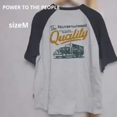 POWER TO THE PEOPLE ラグランTシャツ 　sizeM