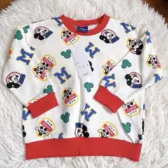 値下げ 裏起毛 しまむら ディズニー 総柄 トレーナー レトロミッキー チマジロ