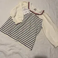 【タグ付未使用】しまむら　リラ　長袖トレーナー　カットソー　100 ボーダー