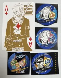ワンピース　サボ　トランプ　バースデイ缶バッジステッカー　ONE PIECE