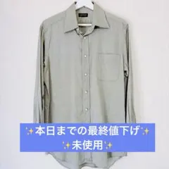 【未使用✨】LANVIN COLLECTION 長袖シャツ オリーブグリーンのサムネイル