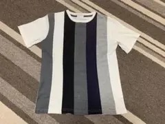 CERONIAS異素材パネル切り替えマルチカラーストライプ 半袖TシャツMのサムネイル