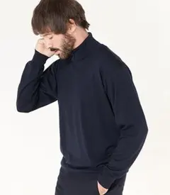 JOHN SMEDLEY タートルネック ニット L ブラック A4370 - メルカリ