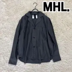 極美品 2023年モデル MHL モールスキンコットンシャツ チャコールグレー