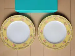 미사용 ティファニー ピンクチューリップ プレート 2枚 箱付き