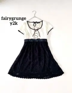 平成ギャル 姫カジ 量産型 ワンピース ガーリー リボン レース ハートボタンのサムネイル