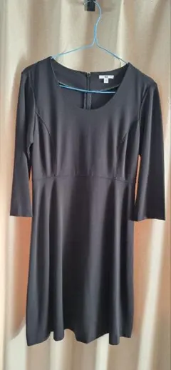 UNIQLO 黒 M 五分袖 チュニックワンピース