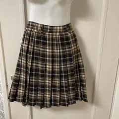 昭和レトロ　 チェック柄プリーツミニスカート