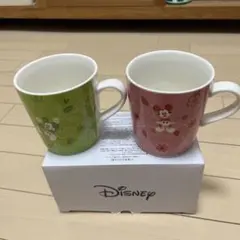 ミッキーマウス 花柄マグカップ 2個セット