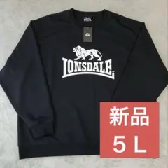 ★新品タグ付き★LONSDALE メンズ ブラック黒トレーナー ５Ｌ大きいサイズ