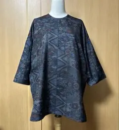 12 着物リメイク　チュニック　大島紬