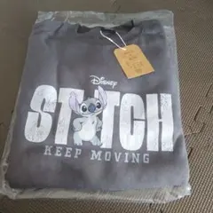 Disney スティッチ KEEP MOVING トレーナー LLグレー
