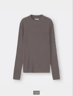 GU リブハイネックセーター ブラウン