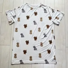 ジェラートピケ トイプードル柄ビッグＴシャツ ワンピースのサムネイル