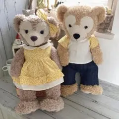 ビタミンカラー✾黄色の花柄ペアコスチューム ダッフィー&シェリーメイ Sサイズ
