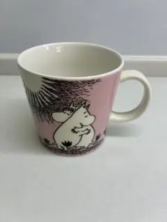 ムーミン マグカップ ピンク アラビア正規フィンランド製 旧王冠ロゴ　廃盤希少
