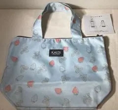 KALDI いちご柄トートバッグ　水色　　2026モデル