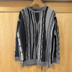 LAKOLE ラコレ グレー系 ストライプニット Lサイズ