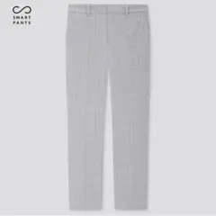 美品UNIQLO ユニクロ　EZYアンクルパンツ　チェック・2WAYストレッチ