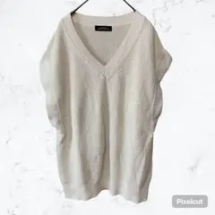 J685 グリーンレーベルリラクシング 綿100% Vネック ニットベスト　古着
