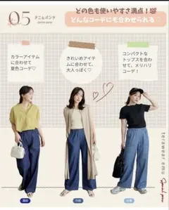 新品未使用　terawear emu デニムパンツ ベイカーパンツ　中紺　Mのサムネイル