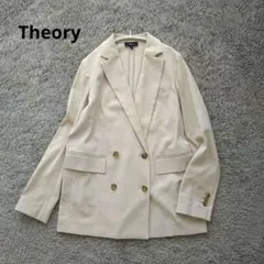 Theory セオリー ダブルブレストジャケット コットンリネン混 ベージュ