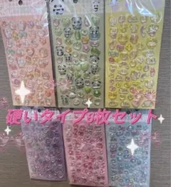 3Dぷっくり硬いぷくぷくシール平成女キャラクター硬いタイプのシール6枚セット