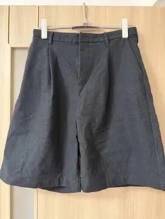 無印良品 ストレッチ起毛ハーフパンツ婦人Ｌ・ダークグレー
