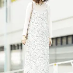 ナチュラルクチュール キャミワンピ 花柄 ワンピース ロング マキシ 春