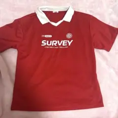 ロゴプリント 襟付き 半袖Tシャツ レッド